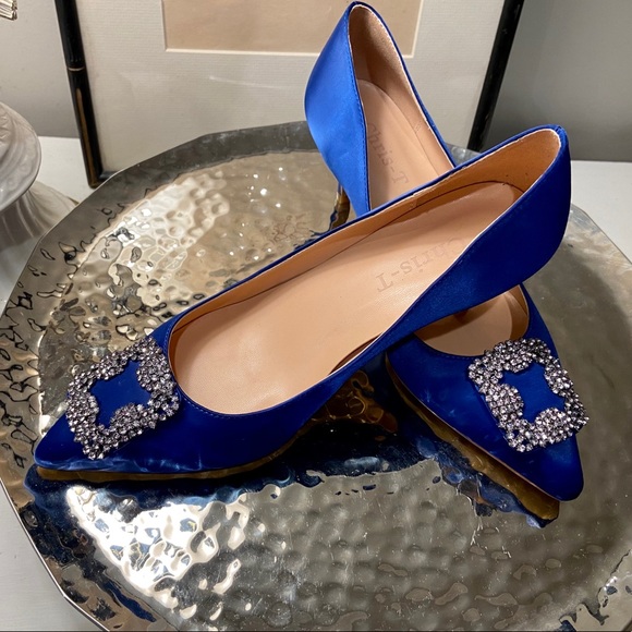Christ-E Shoes - Manolo Blahnik inspired Satin Heels w/ Buckle